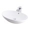Novatto Porcelain Vessel Sink Combo with Chrome Faucet, Drain and Sealer NSFC-V07W136CH - alternate 1